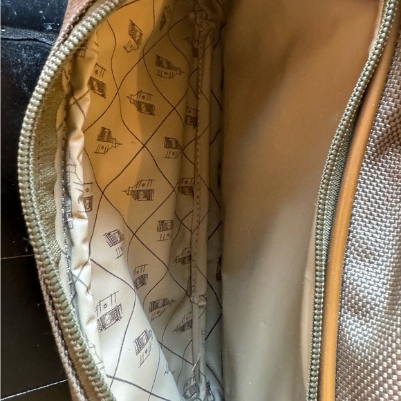 LONDON FOG Men’s Dusty Sage Grey Toiletry Travel Bag w/ Brown Piping - Picture 8 of 14